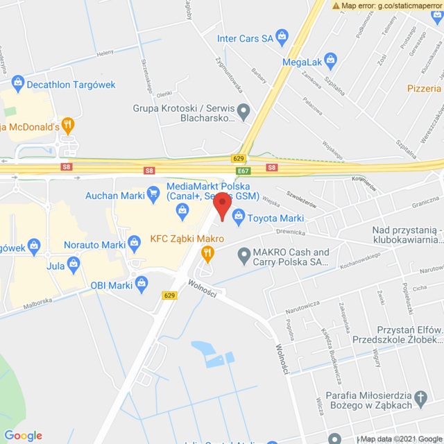 Lokalizacja Toyota Warszawa Marki