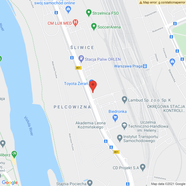 Lokalizacja Toyota Warszawa Żerań